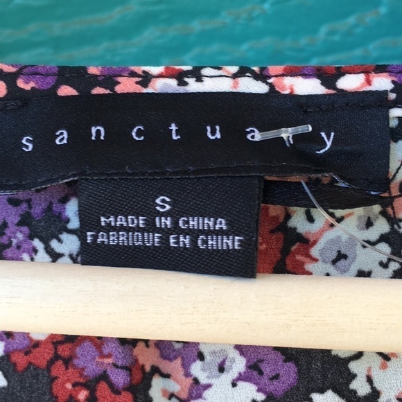 ANTHROPOLOGIE WRAP SURPLICE DARK SMALL FLORAL PRINT LS OVERSIZED TOP SZ SMALL N… - Picture 2 of 6